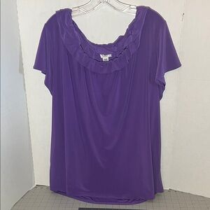 Cato Vibrant Purple Ruffle Blouse